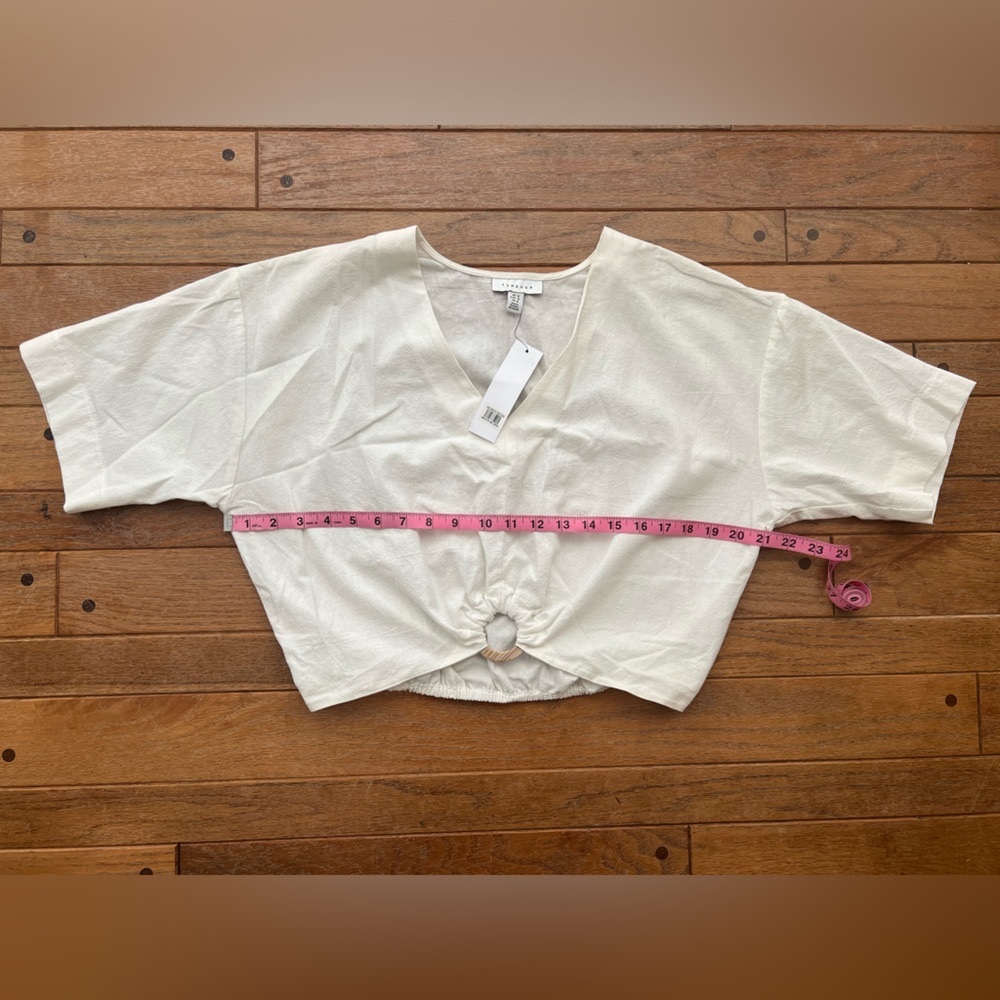 Topshop Bone Cotton Crop Top NWT